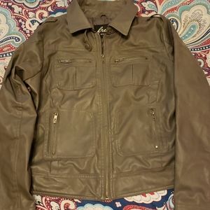 Gray leather jacket
